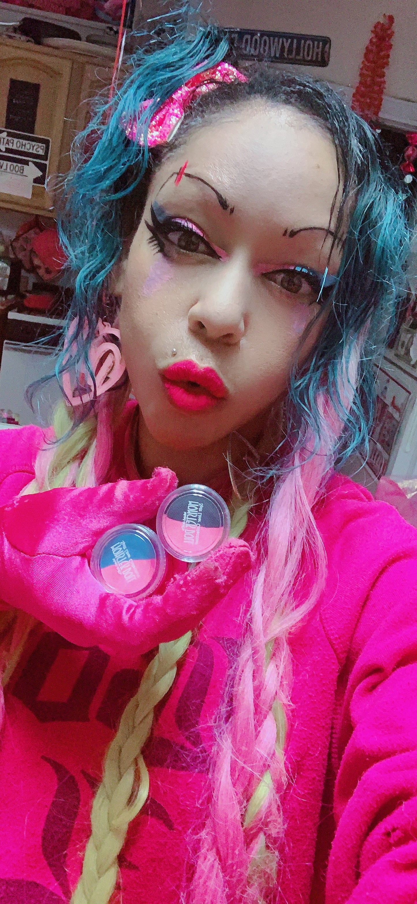 Inked Doll Cosmetics - (HUGE!) Monster Doll RIVER STYXX *UV Neon Pastel* SPLIT LINER/FACE/BODY PAINT
