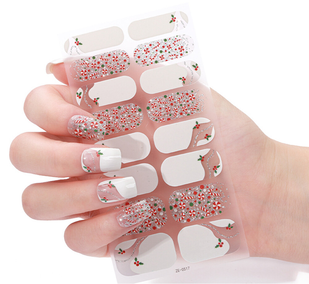 Candied Nails - Nail Sticker - Christmas Mistletoe Gel Nails