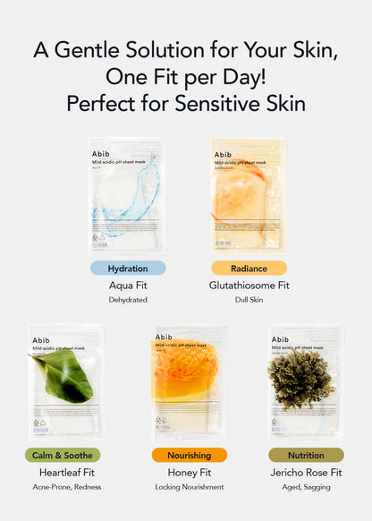 Abib Mild Acidic pH Sheet Mask Heartleaf Fit