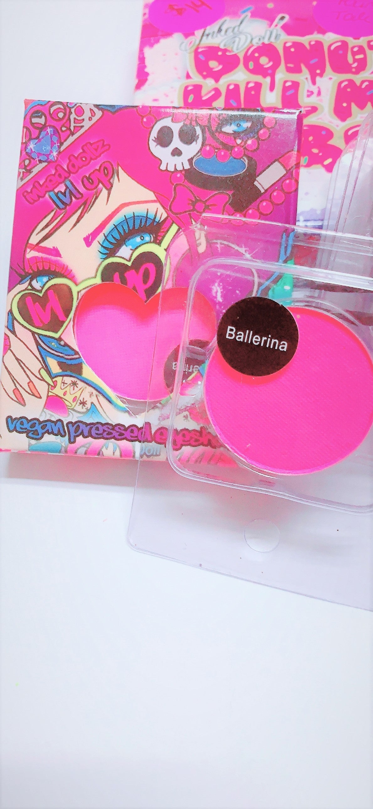 Inked Doll Cosmetics - *UV* BALLERINA! (Medium Pink) PRESSED EYESHADOW SINGLE