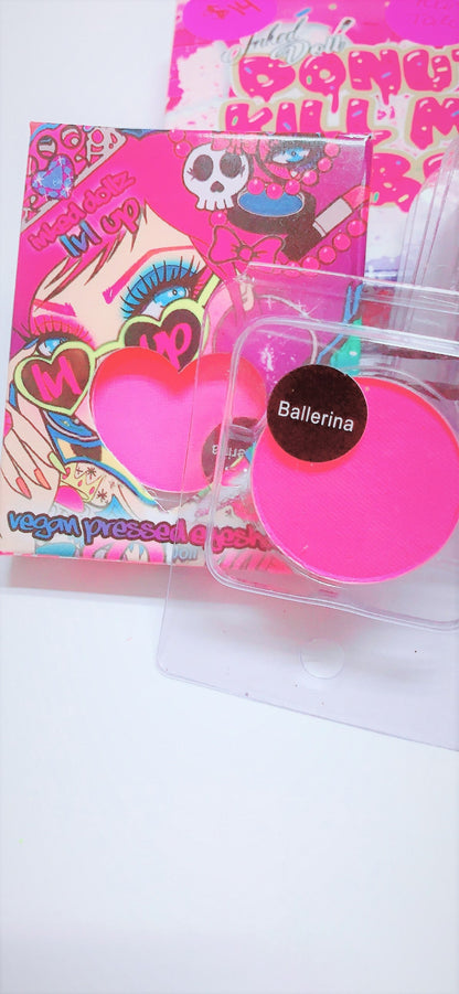 Inked Doll Cosmetics - *UV* BALLERINA! (Medium Pink) PRESSED EYESHADOW SINGLE