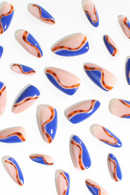 Bonmuz - Cobalt Safari | Soft & Durable Press-On Nails
