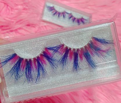 Inked Doll Cosmetics - *BLUEBERRY TWIST* (Blue/Fuschia/Purple) DreamDoll Color Lashes!