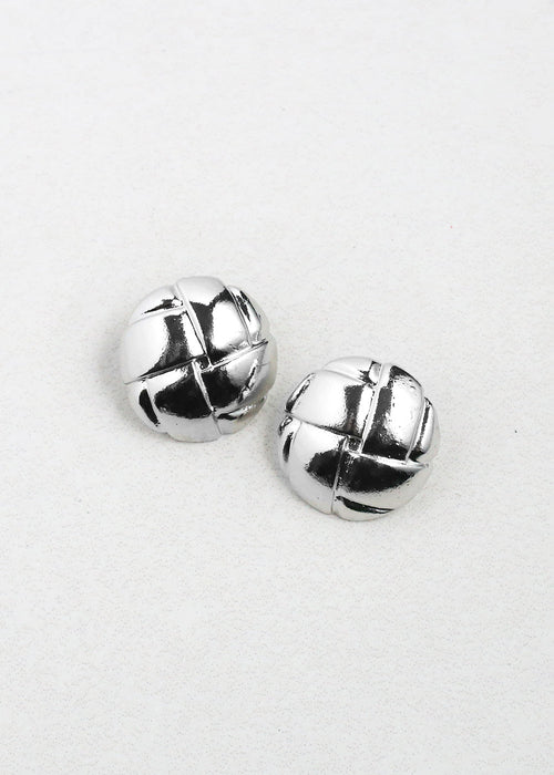 Classic Quilted Button Earrings
