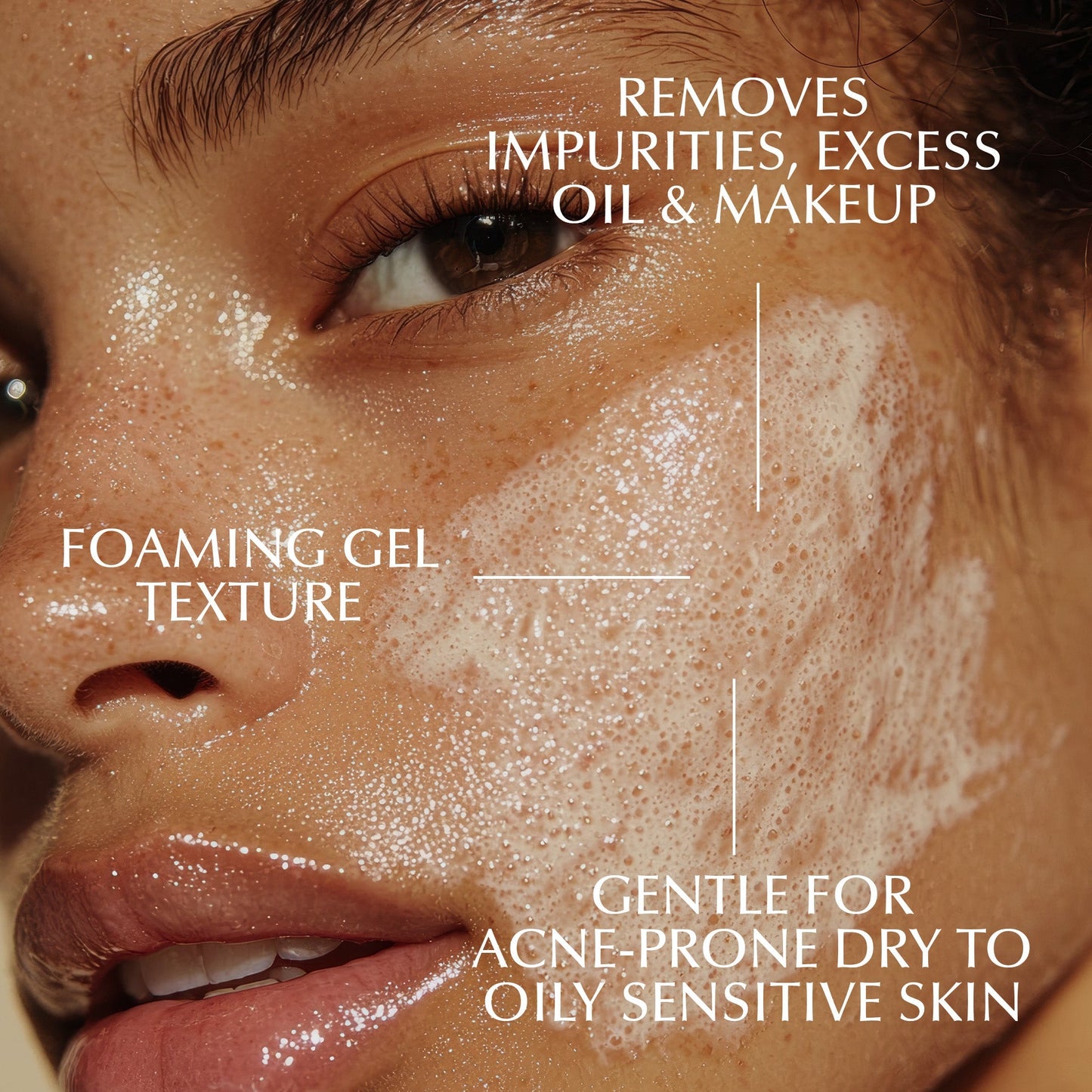 EpiLynx - Gentle, Oil-Free Foaming Apple Cleanser for Sensitive & Acne-Prone Skin | Vegan, allergen-friendly, sulfate & paraben free | Purifying, hydrating face wash for all skin types
