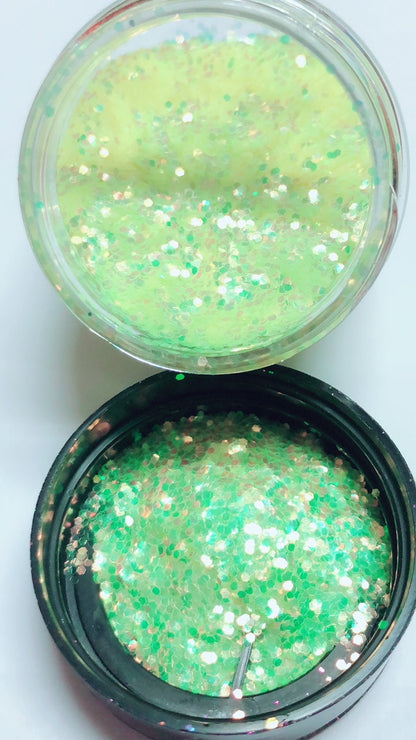 Inked Doll Cosmetics - ELECTRIC LIME! *UV* Chunky Iridescent Glamdoll Glitter
