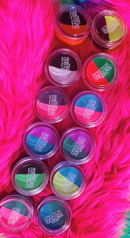 Inked Doll Cosmetics - (HUGE!) Monster Doll RIVER STYXX *UV Neon Pastel* SPLIT LINER/FACE/BODY PAINT