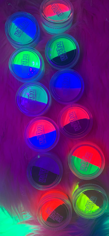 Inked Doll Cosmetics - (HUGE!) Monster Doll RIVER STYXX *UV Neon Pastel* SPLIT LINER/FACE/BODY PAINT
