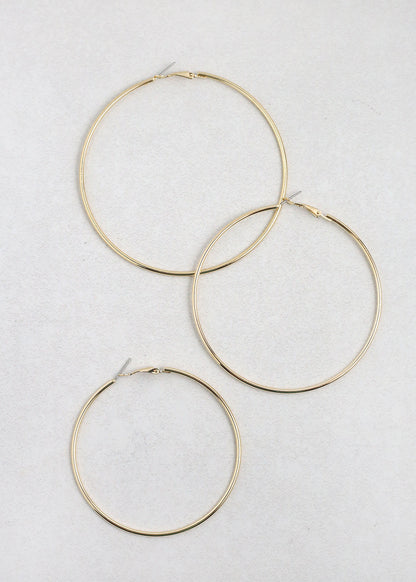 Classic Thin Hoop Earrings - 8 mm