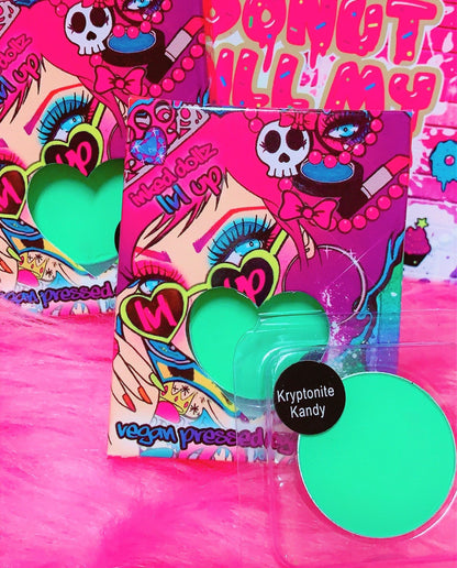 Inked Doll Cosmetics - *UV* KRYPTONITE KANDY! (Bright Green) PRESSED EYESHADOW SINGLE