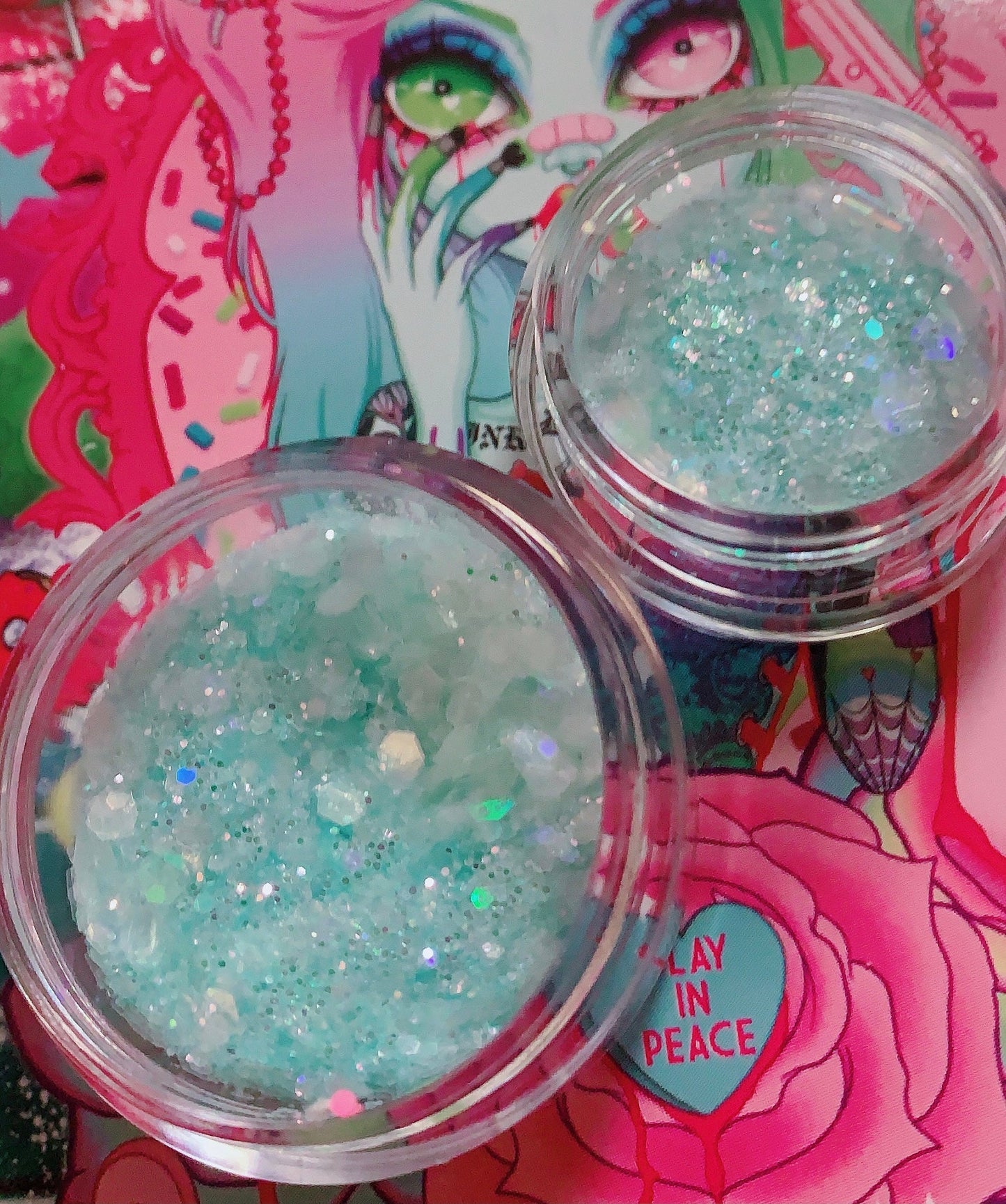Inked Doll Cosmetics - MINT CRYSTALS Chunky GlamDoll Glitter