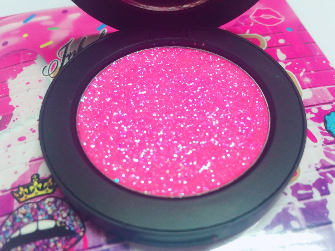 Inked Doll Cosmetics - "PINK SUGAR !" Single Pressed Glitter Palette