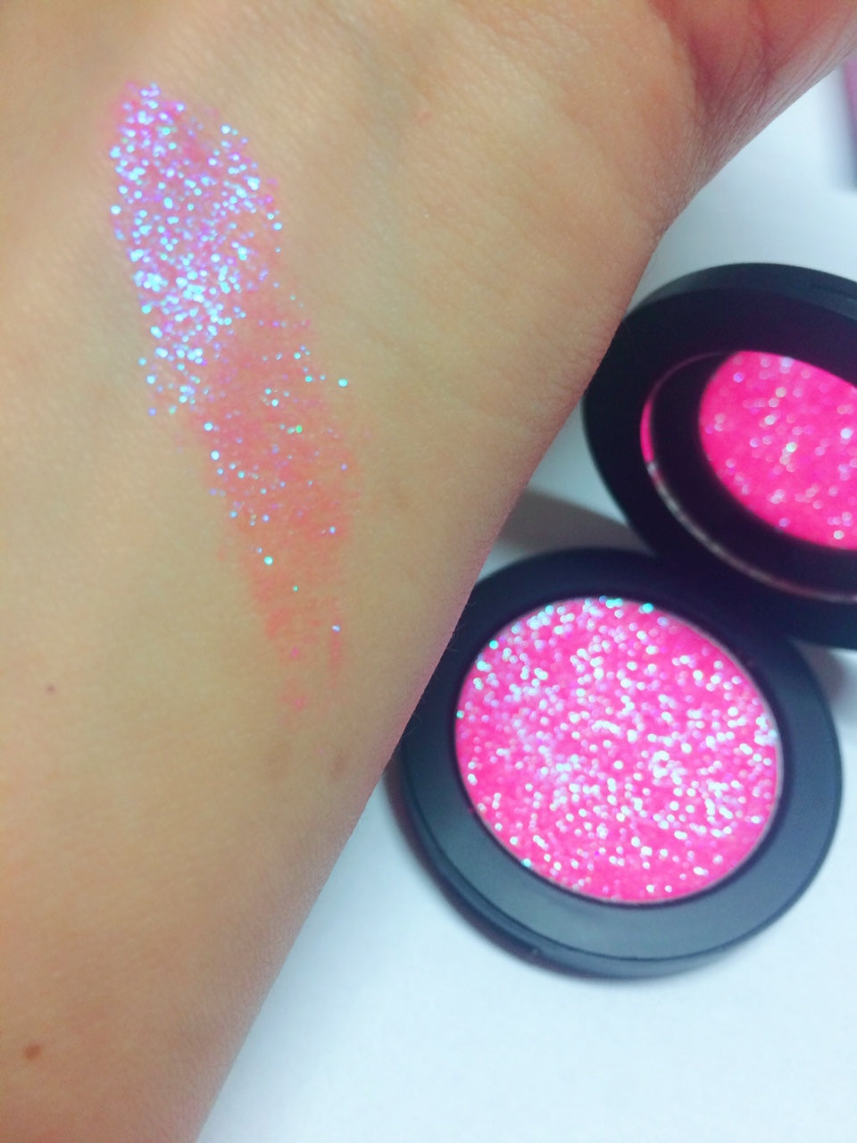 Inked Doll Cosmetics - "PINK SUGAR !" Single Pressed Glitter Palette