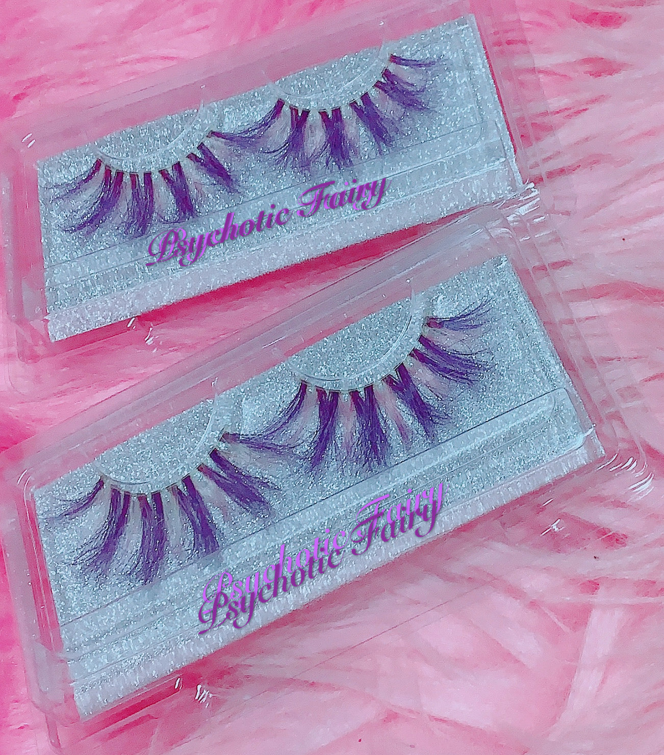 Inked Doll Cosmetics - *PSYCHOTIC FAIRY* (Pastel Pink/Purple) DreamDoll COLOR Lashes !
