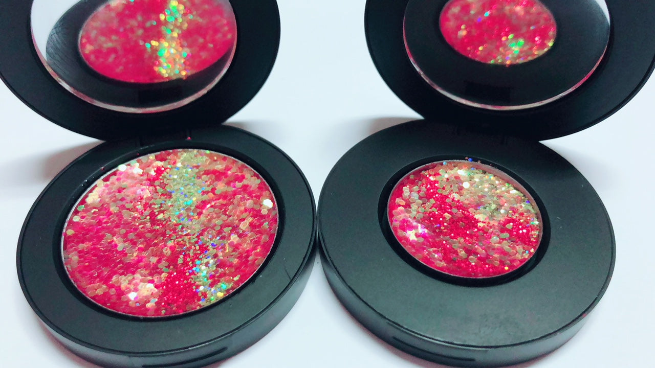 Inked Doll Cosmetics - "RED DRAGON !" Single Pressed Glitter Palette
