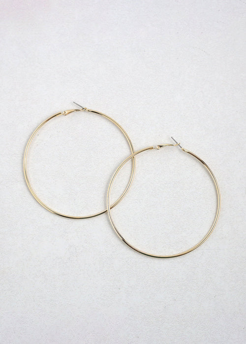 Classic Thin Hoop Earrings - 8 mm