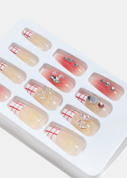 AOA Studio Sweet Picnic Bow 5D Pre-Glued Press-On Nails
