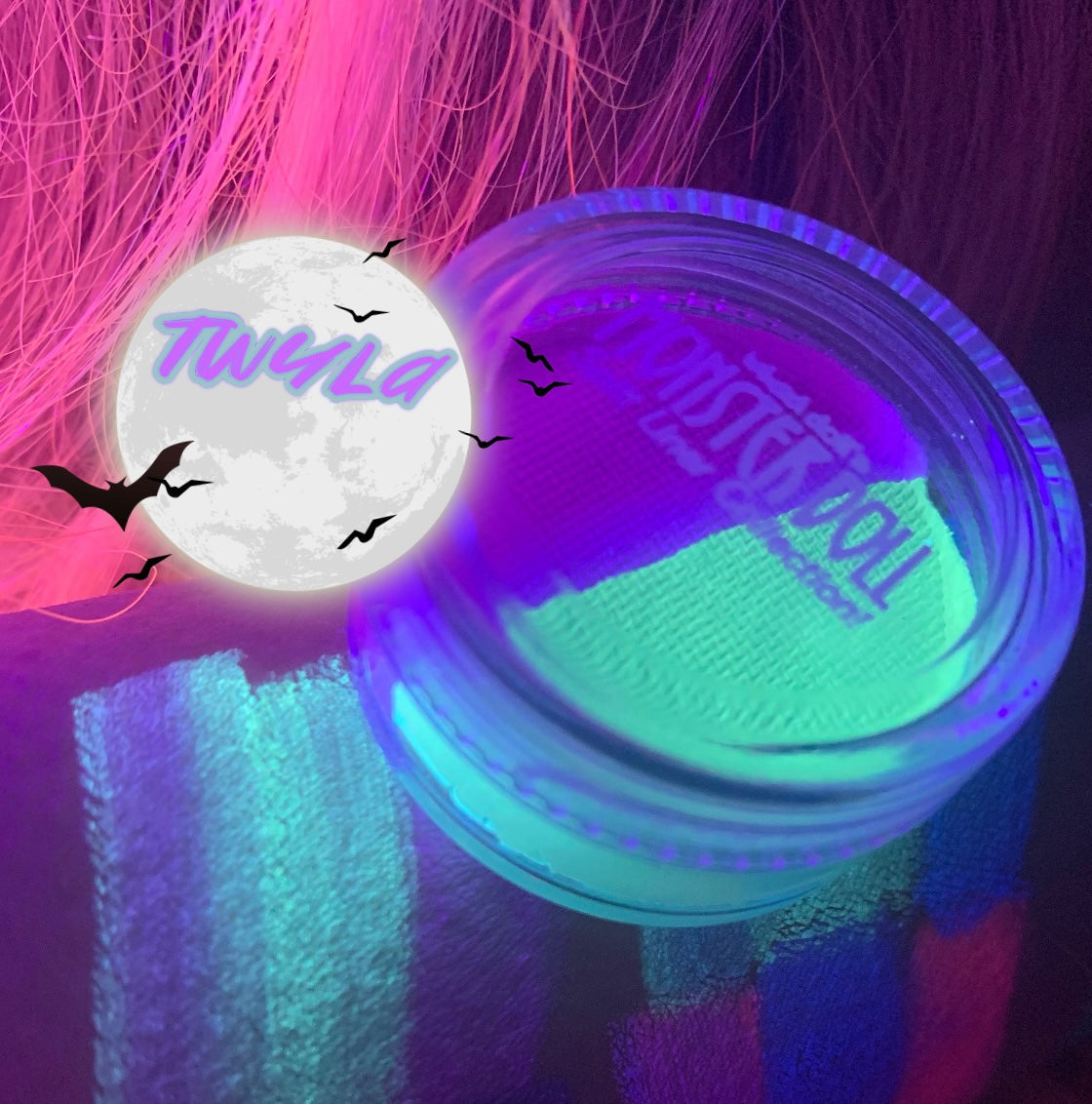 Inked Doll Cosmetics - (HUGE!) Monster Doll TWYLA *UV Neon Pastel* SPLIT LINER/FACE/BODY PAINT