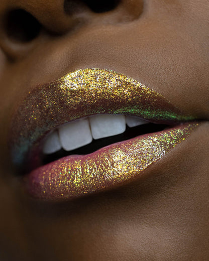 Luna Chroma Gloss (Light Pink/Gold) - Multichrome Lip Gloss - Glisten Cosmetics